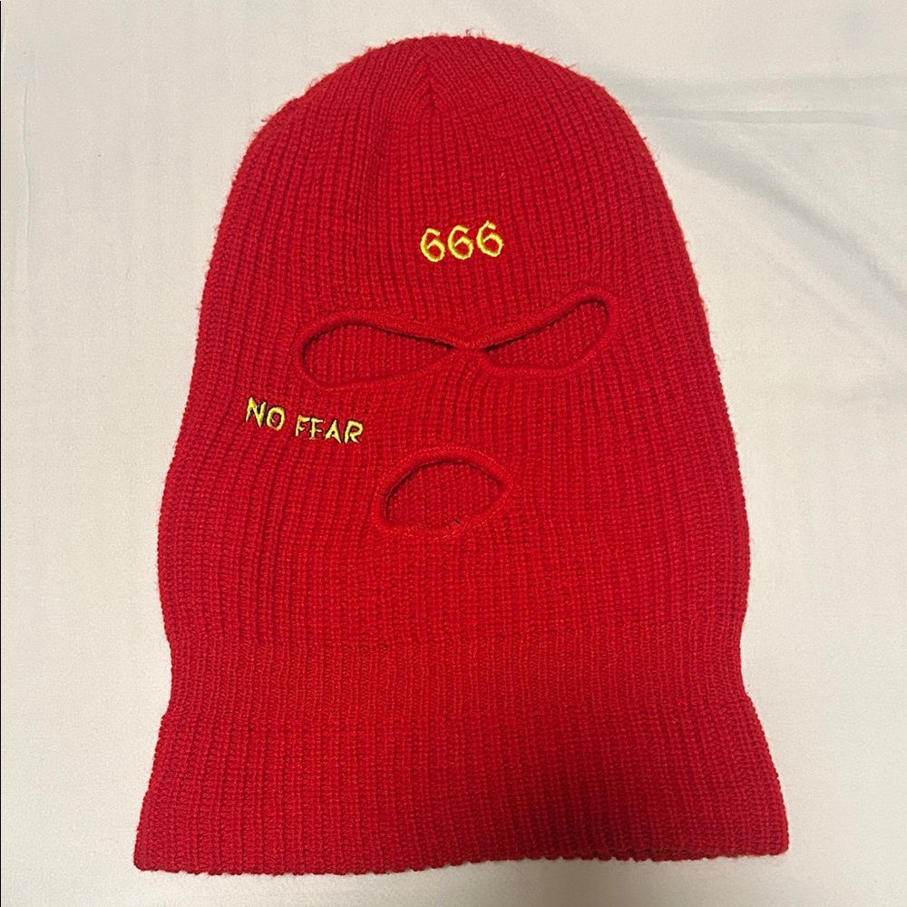 Red ski mask